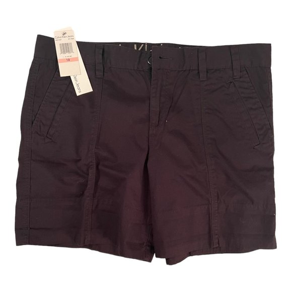 Calvin Klein Pants - Calvin Klein Jeans Womens Shorts Size 10 Black Flat Front 100% Cotton NWT
